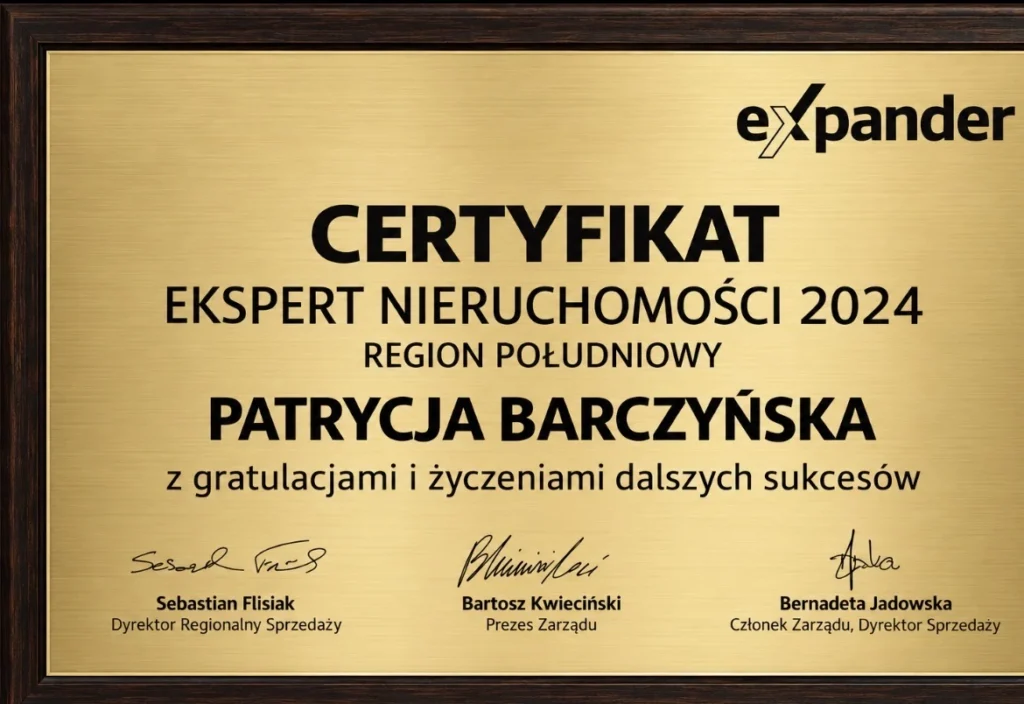 Dyplom Ekspert Nieruchomości 2024 – Region Południowy, Expander